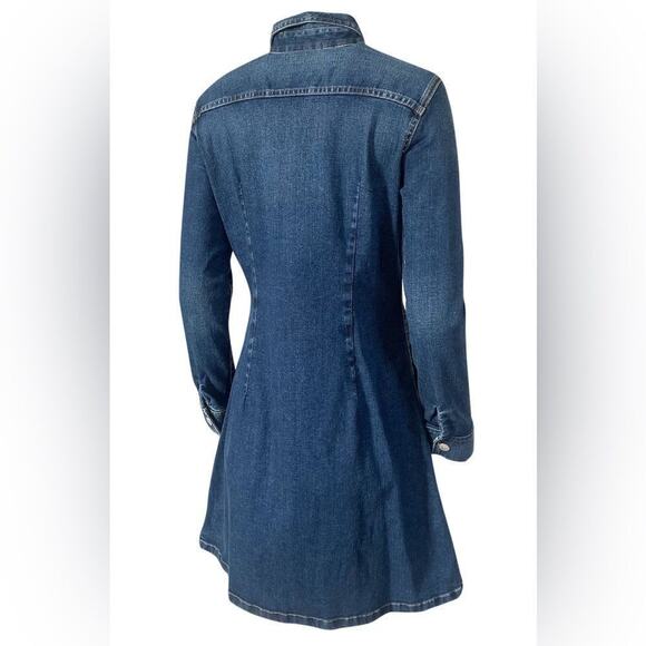 Alexa Chung for AG "The Pixie Denim Snap Front Mini Dress long sleeve XS - Picture 3 of 8